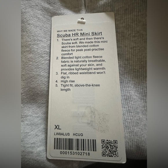 ⭐️NWT⭐️ Lululemon Scuba HR Mini Skirt Post Practice Casual Align Size XL - Picture 3 of 6